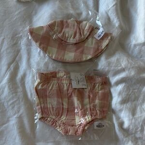 Charming Plaid Kids Hat and Bloomers Set